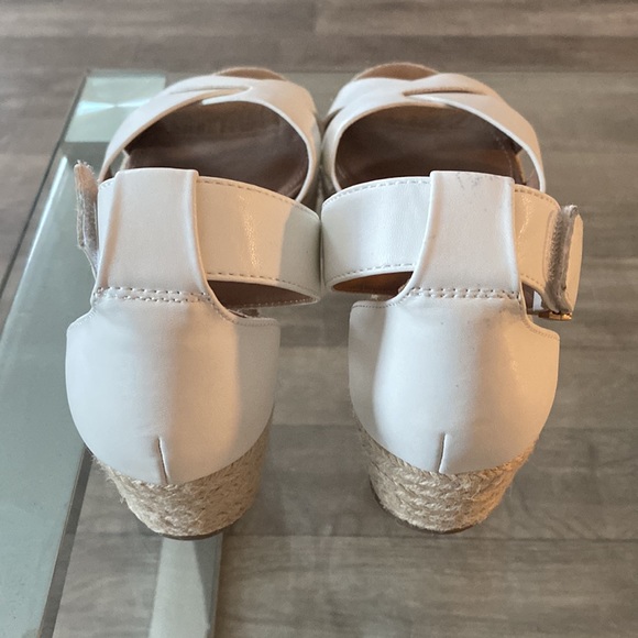 Michael Shannon Womens Sylvie Wedge Espadrille Open Toe White Sandal Shoe Sz 8 - Picture 3 of 6